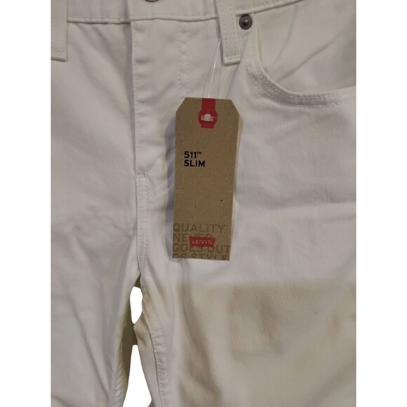 Levis 511 Jeans Mens 30x32 White Slim Fit Mid Rise Denim Pants Stretch - Picture 7 of 8